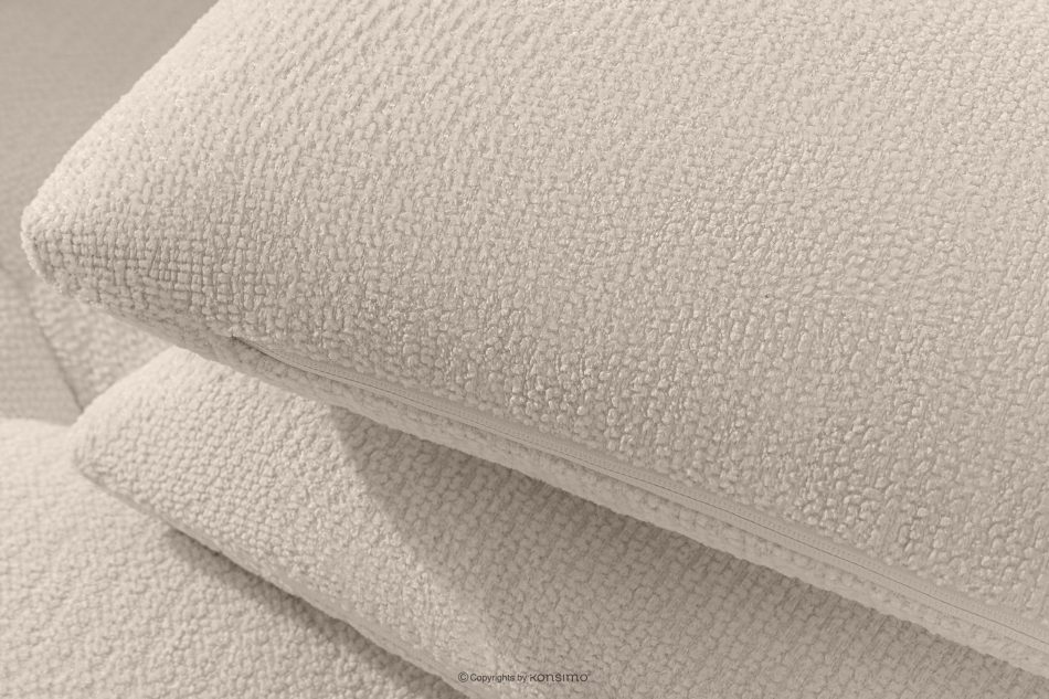 ALIGRA Wohnzimmermöbel-Set rechtes Ecksofa und Hocker aus Chenille-Stoff mit Steppung hellbeige hellbeige - Foto 9