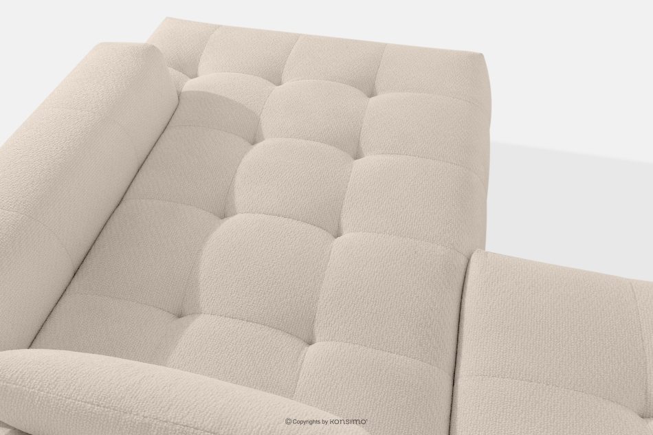 ALIGRA Wohnzimmermöbel-Set rechtes Ecksofa und Hocker aus Chenille-Stoff mit Steppung hellbeige hellbeige - Foto 11