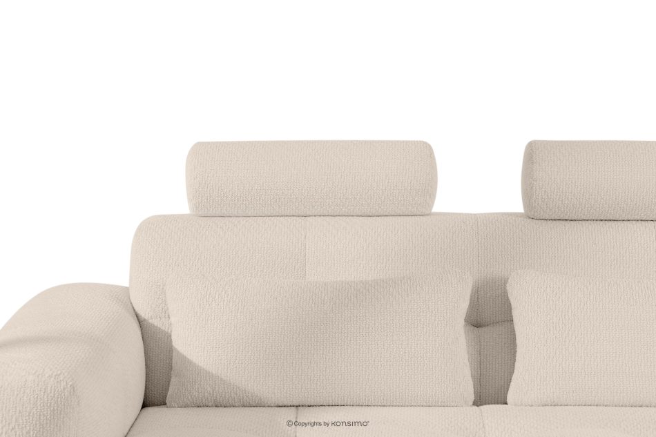 ALIGRA Wohnzimmermöbel-Set rechtes Ecksofa und Hocker aus Chenille-Stoff mit Steppung hellbeige hellbeige - Foto 12