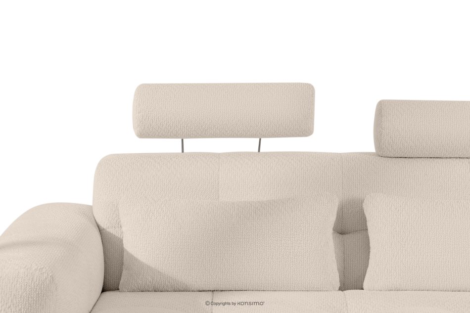ALIGRA Wohnzimmermöbel-Set rechtes Ecksofa und Hocker aus Chenille-Stoff mit Steppung hellbeige hellbeige - Foto 14