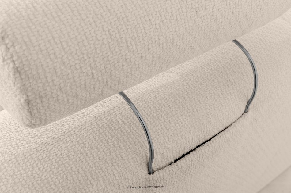 ALIGRA Wohnzimmermöbel-Set rechtes Ecksofa und Hocker aus Chenille-Stoff mit Steppung hellbeige hellbeige - Foto 15