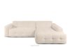 ALIGRA Wohnzimmermöbel-Set rechtes Ecksofa und Hocker aus Chenille-Stoff mit Steppung hellbeige hellbeige - Foto 17