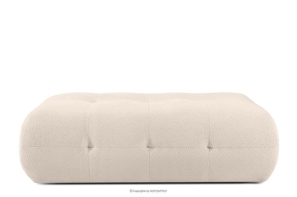 ALIGRA Wohnzimmermöbel-Set rechtes Ecksofa und Hocker aus Chenille-Stoff mit Steppung hellbeige hellbeige - Foto 17