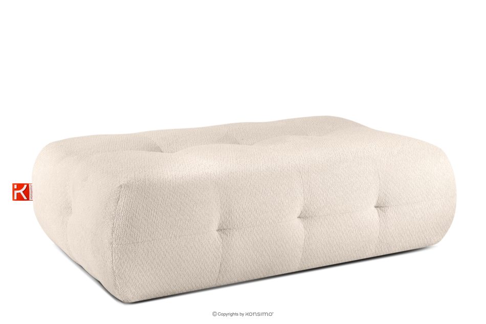ALIGRA Wohnzimmermöbel-Set rechtes Ecksofa und Hocker aus Chenille-Stoff mit Steppung hellbeige hellbeige - Foto 18