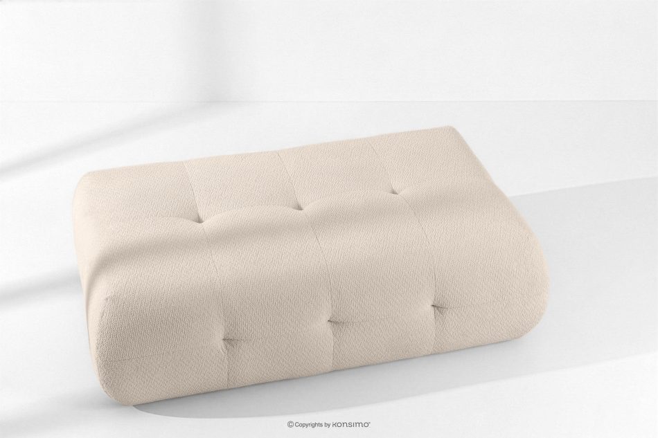 ALIGRA Wohnzimmermöbel-Set rechtes Ecksofa und Hocker aus Chenille-Stoff mit Steppung hellbeige hellbeige - Foto 21