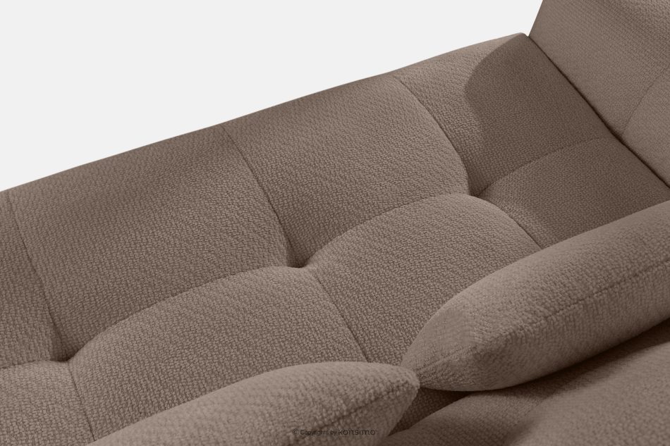 ALIGRA Wohnzimmermöbel-Set rechtes Ecksofa und Hocker aus Chenille-Stoff mit Steppung braun braun - Foto 6