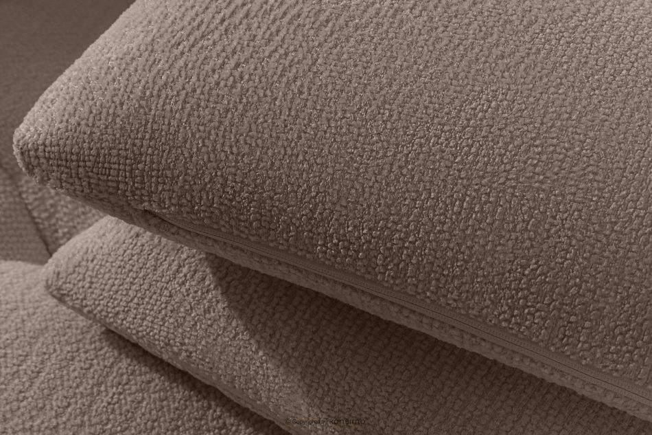 ALIGRA Wohnzimmermöbel-Set rechtes Ecksofa und Hocker aus Chenille-Stoff mit Steppung braun braun - Foto 9