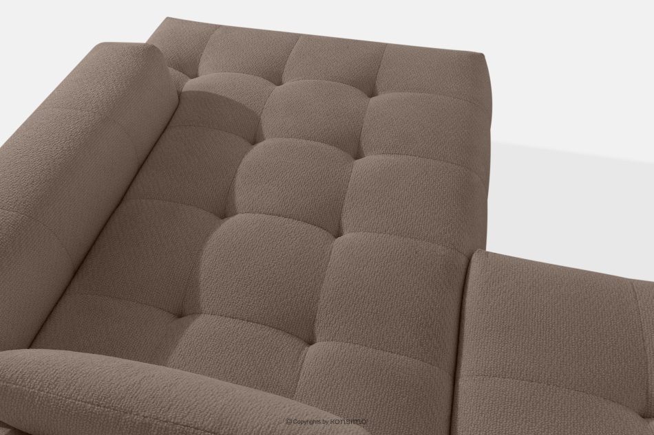 ALIGRA Wohnzimmermöbel-Set rechtes Ecksofa und Hocker aus Chenille-Stoff mit Steppung braun braun - Foto 11