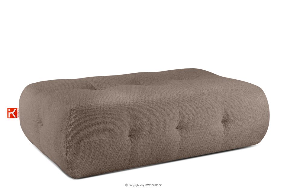 ALIGRA Wohnzimmermöbel-Set rechtes Ecksofa und Hocker aus Chenille-Stoff mit Steppung braun braun - Foto 18