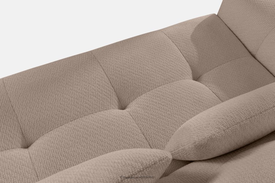 ALIGRA Wohnzimmermöbel-Set rechtes Ecksofa und Hocker aus Chenille-Stoff mit Steppung hellbraun hellbraun - Foto 6