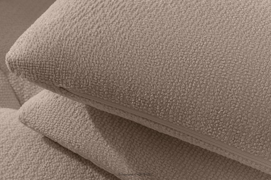 ALIGRA Wohnzimmermöbel-Set rechtes Ecksofa und Hocker aus Chenille-Stoff mit Steppung hellbraun hellbraun - Foto 9