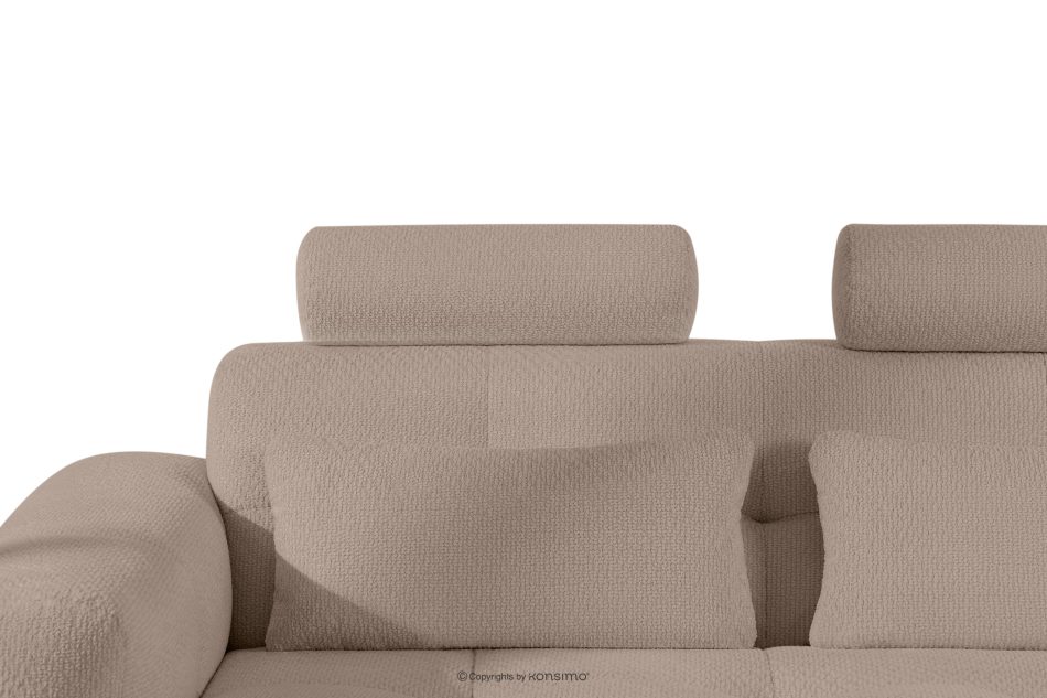 ALIGRA Wohnzimmermöbel-Set rechtes Ecksofa und Hocker aus Chenille-Stoff mit Steppung hellbraun hellbraun - Foto 12