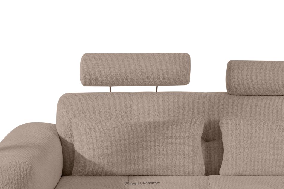 ALIGRA Wohnzimmermöbel-Set rechtes Ecksofa und Hocker aus Chenille-Stoff mit Steppung hellbraun hellbraun - Foto 13