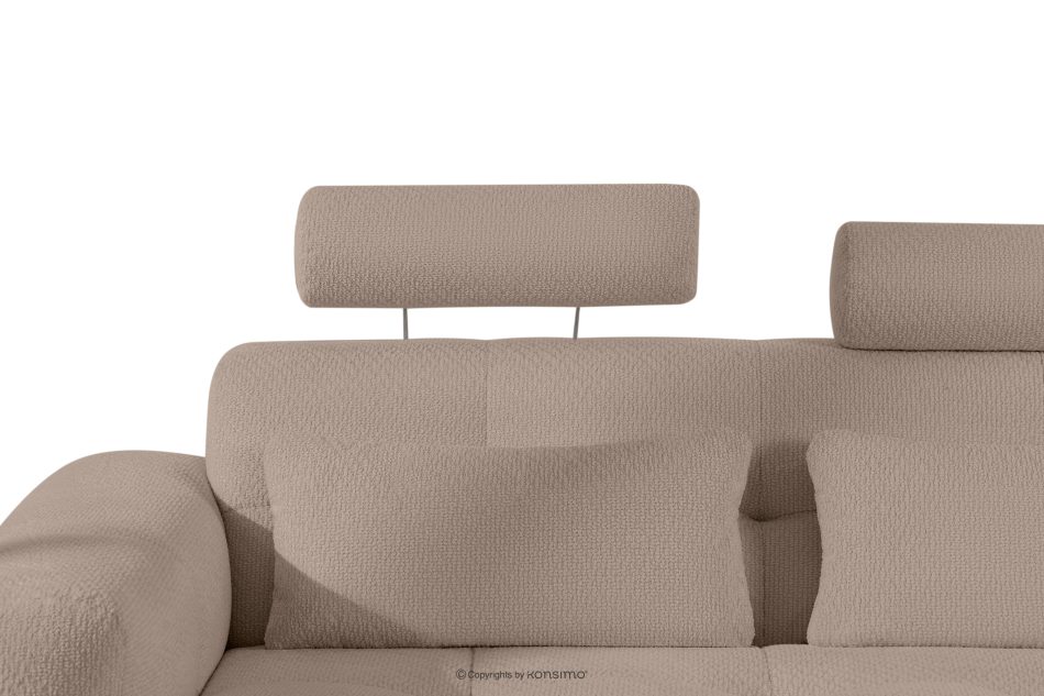 ALIGRA Wohnzimmermöbel-Set rechtes Ecksofa und Hocker aus Chenille-Stoff mit Steppung hellbraun hellbraun - Foto 14