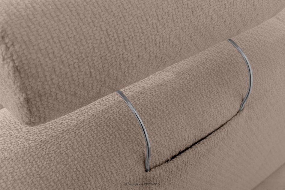 ALIGRA Wohnzimmermöbel-Set rechtes Ecksofa und Hocker aus Chenille-Stoff mit Steppung hellbraun hellbraun - Foto 15