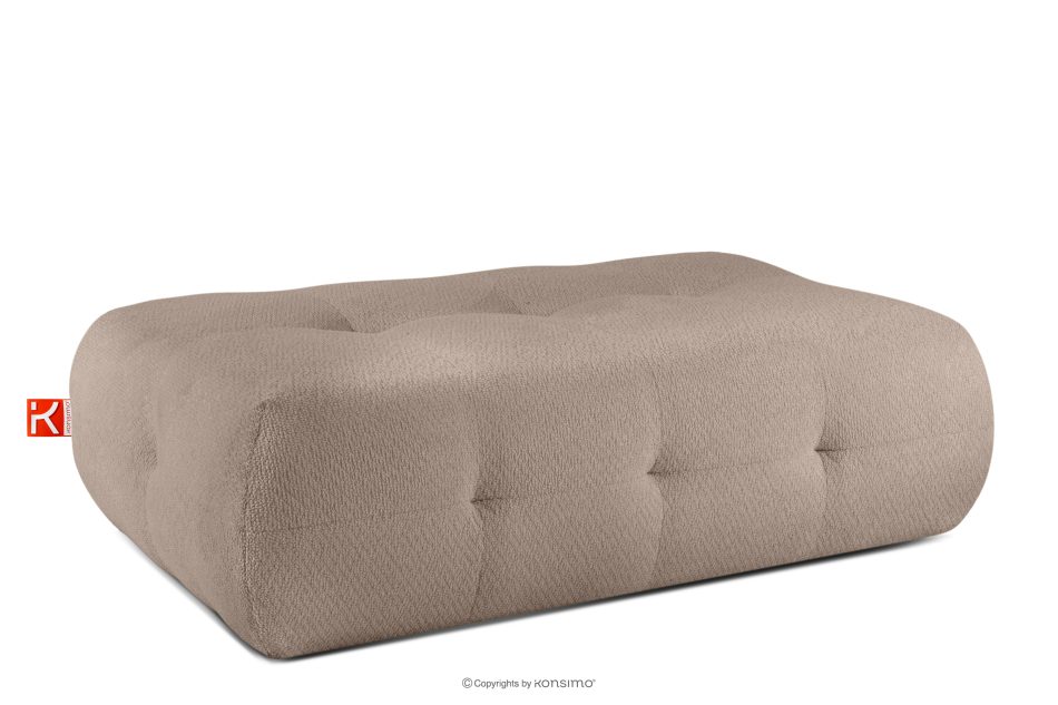 ALIGRA Wohnzimmermöbel-Set rechtes Ecksofa und Hocker aus Chenille-Stoff mit Steppung hellbraun hellbraun - Foto 18