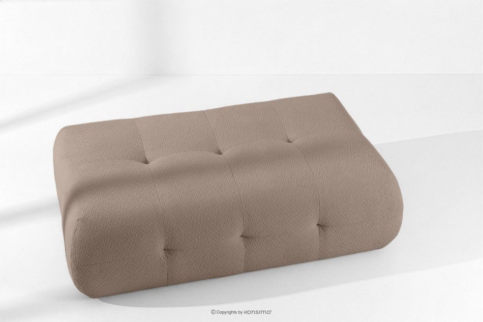 ALIGRA Wohnzimmermöbel-Set rechtes Ecksofa und Hocker aus Chenille-Stoff mit Steppung hellbraun hellbraun - Foto 21