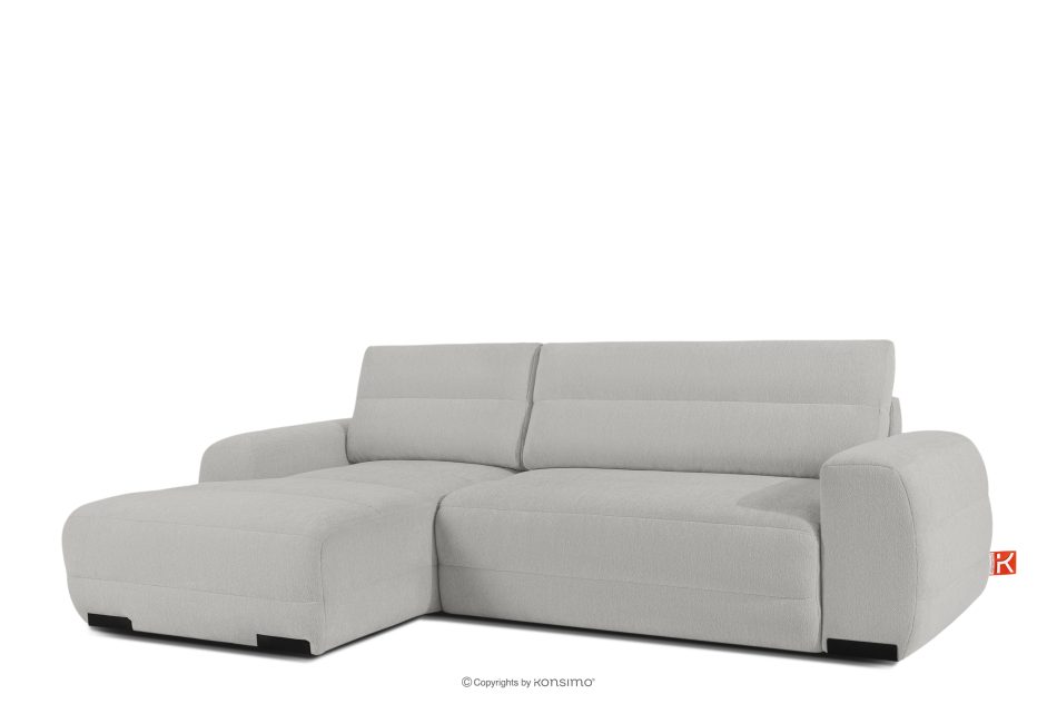 BLUME Modernes Ecksofa aus Chenille-Stoff links hellgrau hellgrau - Foto 2