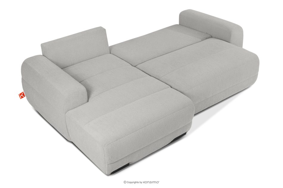 BLUME Modernes Ecksofa aus Chenille-Stoff links hellgrau hellgrau - Foto 4