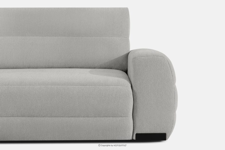 BLUME Modernes Ecksofa aus Chenille-Stoff links hellgrau hellgrau - Foto 6