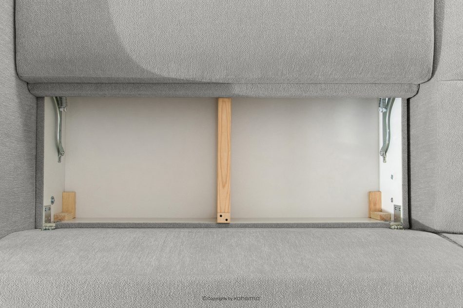 BLUME Modernes Ecksofa aus Chenille-Stoff links hellgrau hellgrau - Foto 12