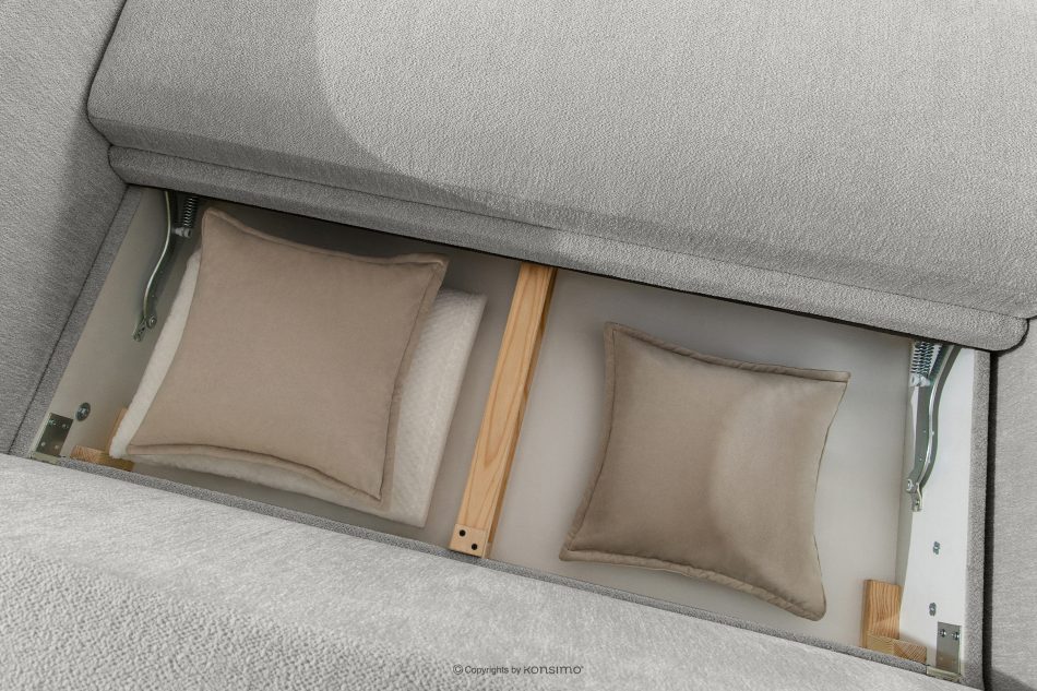 BLUME Modernes Ecksofa aus Chenille-Stoff links hellgrau hellgrau - Foto 13