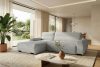 BLUME Modernes Ecksofa aus Chenille-Stoff links hellgrau hellgrau - Foto 17