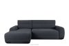 Modernes Ecksofa aus Chenille-Stoff links graphit