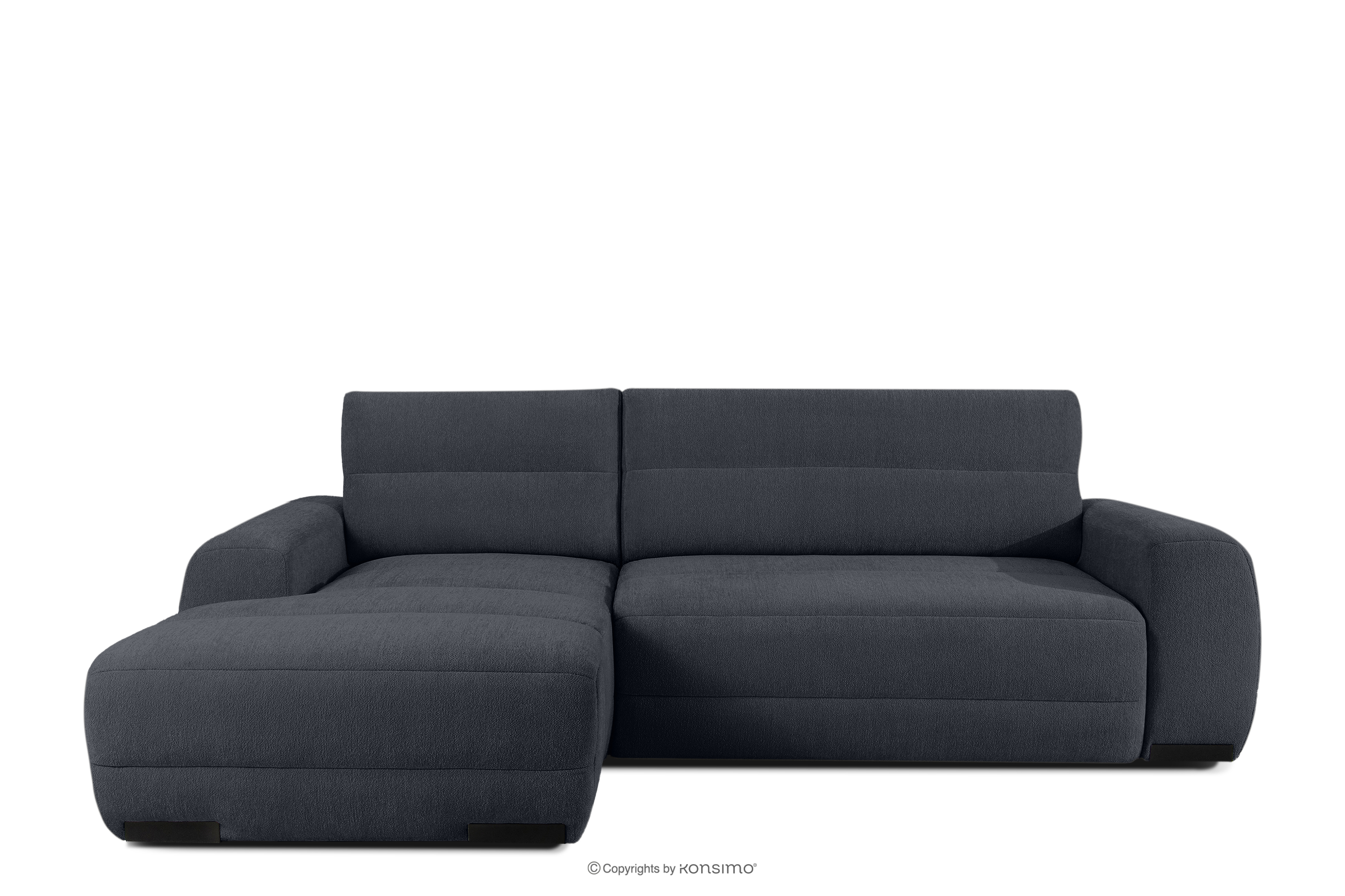Modernes Ecksofa aus Chenille-Stoff links graphit