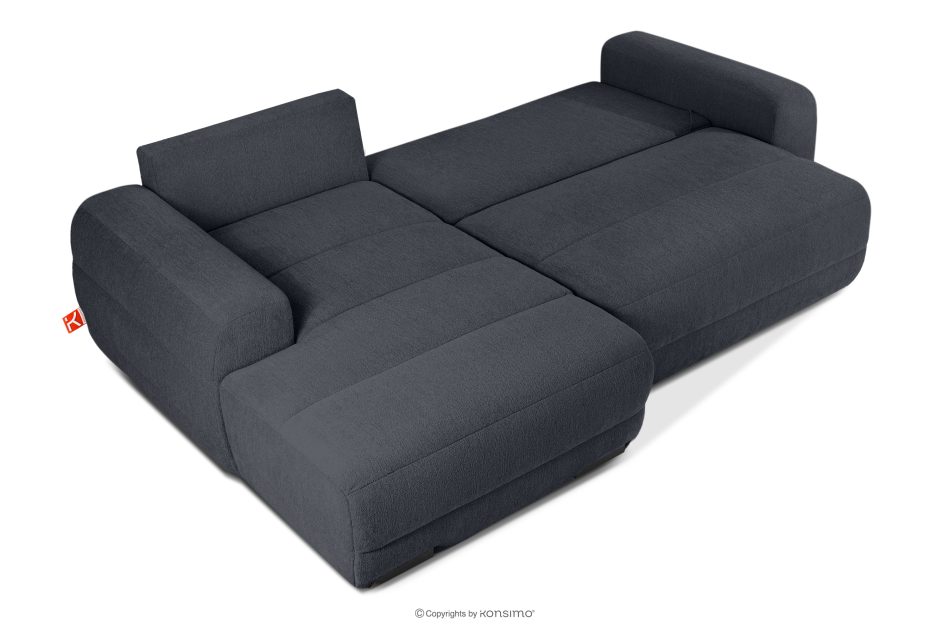 BLUME Modernes Ecksofa aus Chenille-Stoff links graphit graphit - Foto 4