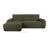 BLUME Modernes Ecksofa aus Chenille-Stoff links dunkelgrün dunkelgrün - Foto 1