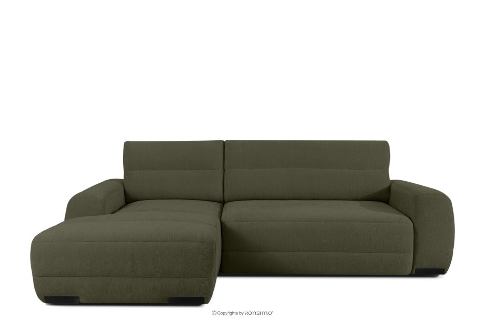 BLUME Modernes Ecksofa aus Chenille-Stoff links dunkelgrün dunkelgrün - Foto 0