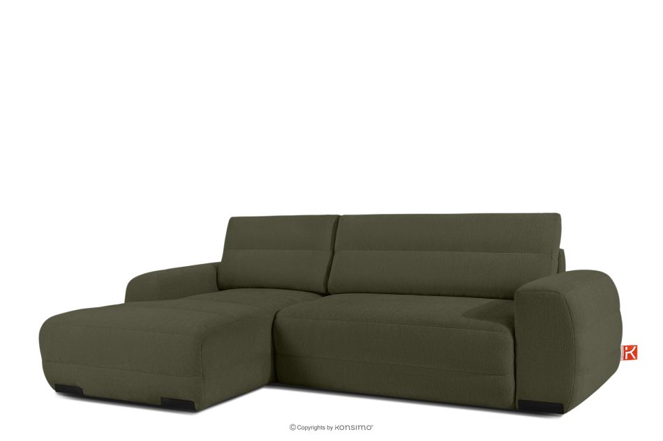 BLUME Modernes Ecksofa aus Chenille-Stoff links dunkelgrün dunkelgrün - Foto 2
