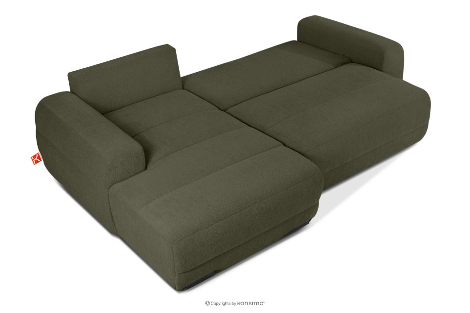BLUME Modernes Ecksofa aus Chenille-Stoff links dunkelgrün dunkelgrün - Foto 4