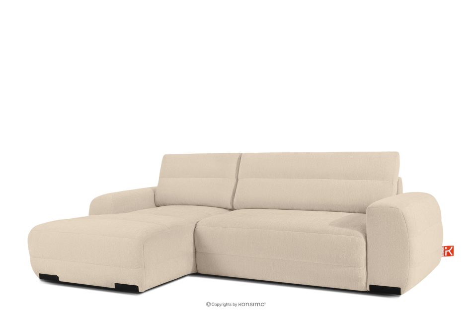 BLUME Modernes Ecksofa aus Chenille-Stoff links cremefarben cremefarbe - Foto 2