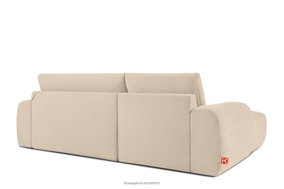 BLUME Modernes Ecksofa aus Chenille-Stoff links cremefarben cremefarbe - Foto 3