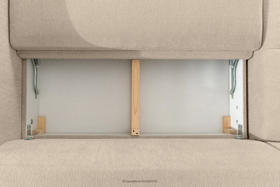 BLUME Modernes Ecksofa aus Chenille-Stoff links cremefarben cremefarbe - Foto 12