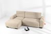 BLUME Modernes Ecksofa aus Chenille-Stoff links cremefarben cremefarbe - Foto 2