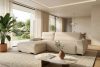 BLUME Modernes Ecksofa aus Chenille-Stoff links cremefarben cremefarbe - Foto 17