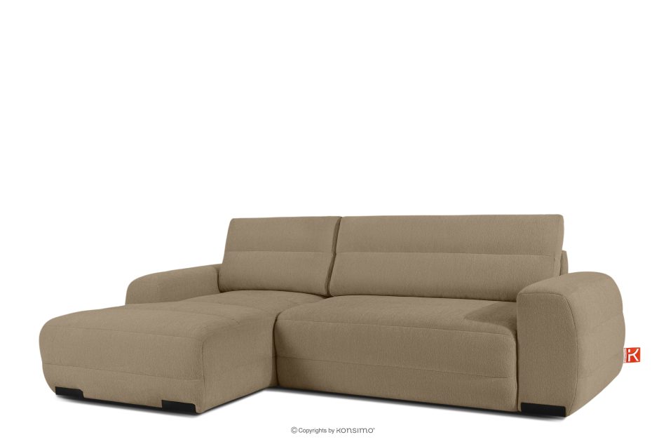BLUME Modernes Ecksofa aus Chenille-Stoff links dunkelbeige dunkelbeige - Foto 2