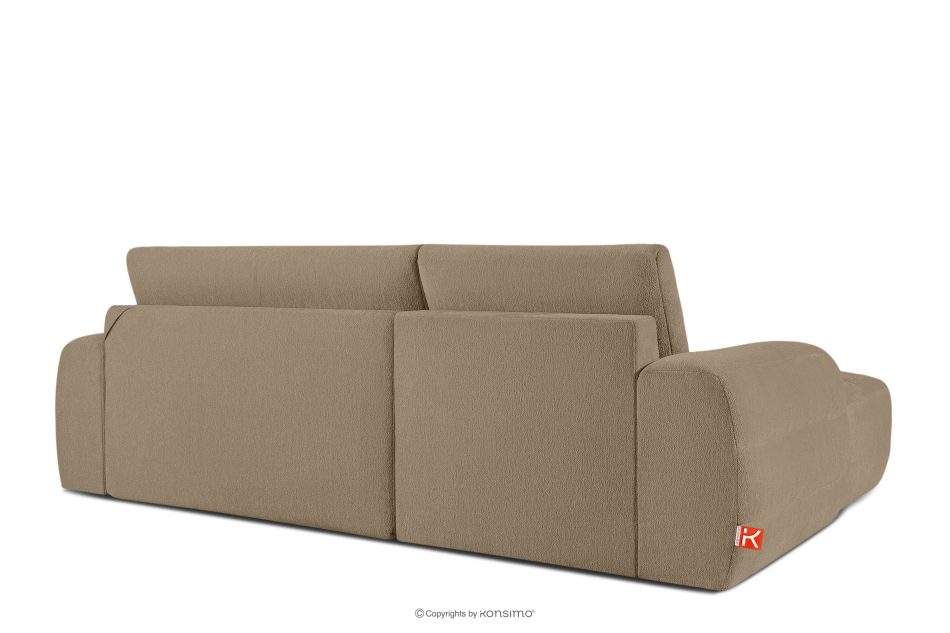 BLUME Modernes Ecksofa aus Chenille-Stoff links dunkelbeige dunkelbeige - Foto 3