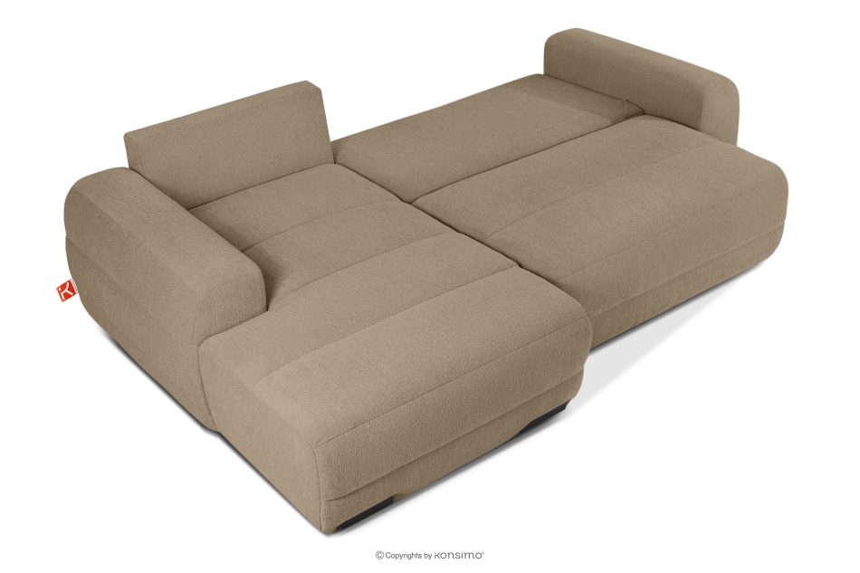 BLUME Modernes Ecksofa aus Chenille-Stoff links dunkelbeige dunkelbeige - Foto 4