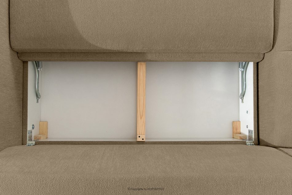 BLUME Modernes Ecksofa aus Chenille-Stoff links dunkelbeige dunkelbeige - Foto 12