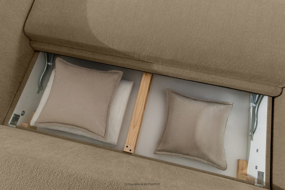 BLUME Modernes Ecksofa aus Chenille-Stoff links dunkelbeige dunkelbeige - Foto 13