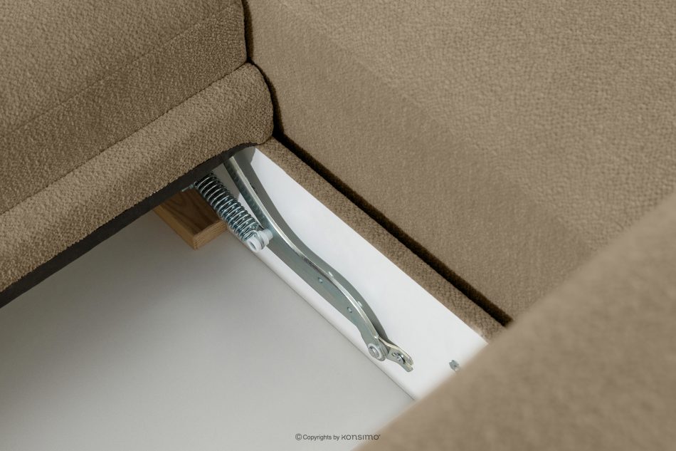 BLUME Modernes Ecksofa aus Chenille-Stoff links dunkelbeige dunkelbeige - Foto 14