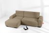 BLUME Modernes Ecksofa aus Chenille-Stoff links dunkelbeige dunkelbeige - Foto 2