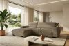 BLUME Modernes Ecksofa aus Chenille-Stoff links dunkelbeige dunkelbeige - Foto 17