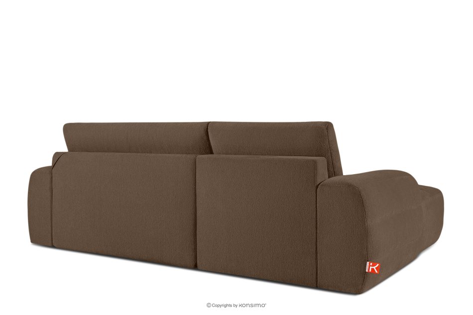 BLUME Modernes Ecksofa aus Chenille-Stoff links braun braun - Foto 3