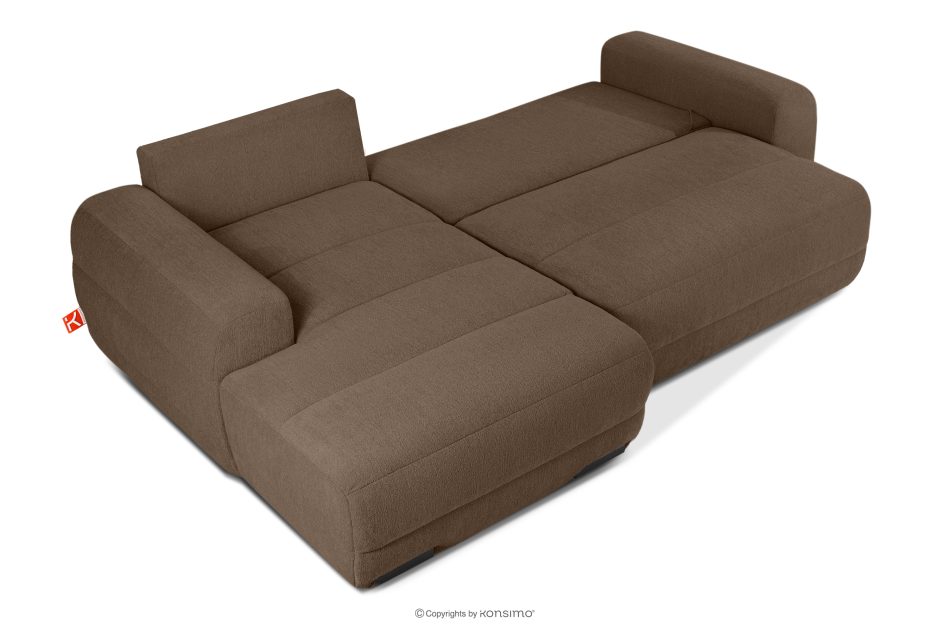 BLUME Modernes Ecksofa aus Chenille-Stoff links braun braun - Foto 4