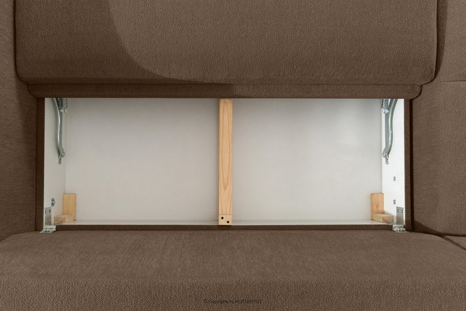 BLUME Modernes Ecksofa aus Chenille-Stoff links braun braun - Foto 12